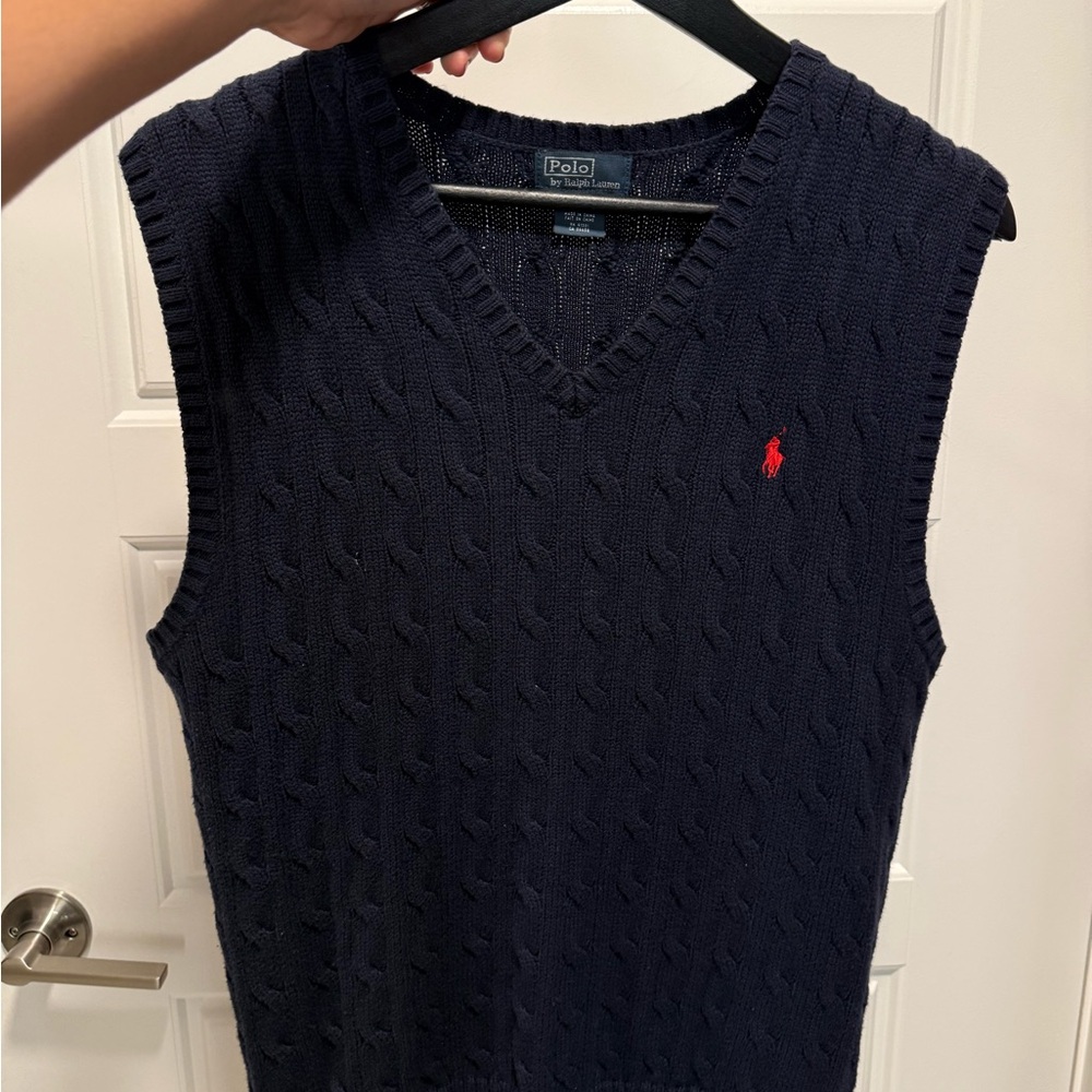 Polo by Ralph Lauren Men's Dark Blue V-Neck Sweater Vest